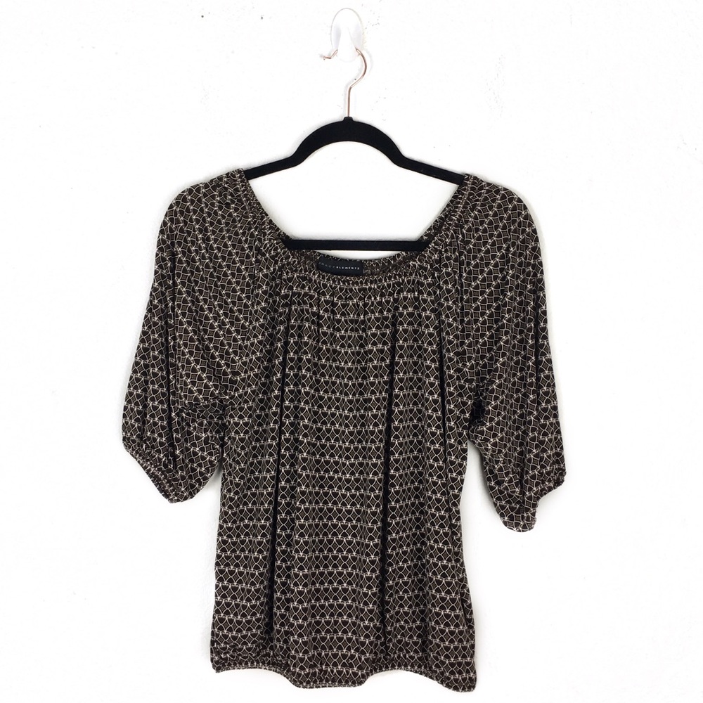 Grace Elements | brown print blouse